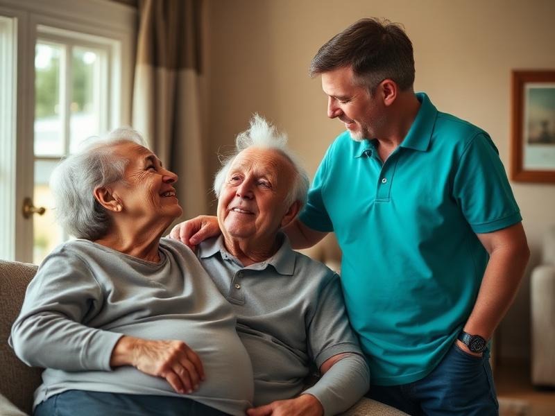 Family receiving after-hospital care support in Commerce Township