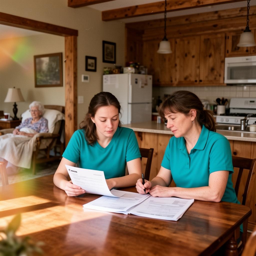 Family receiving after-hospital care support in Milford