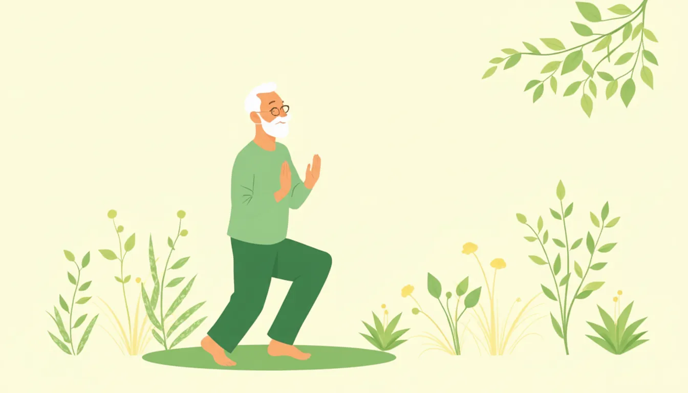 Senior wellness and self-care illustration