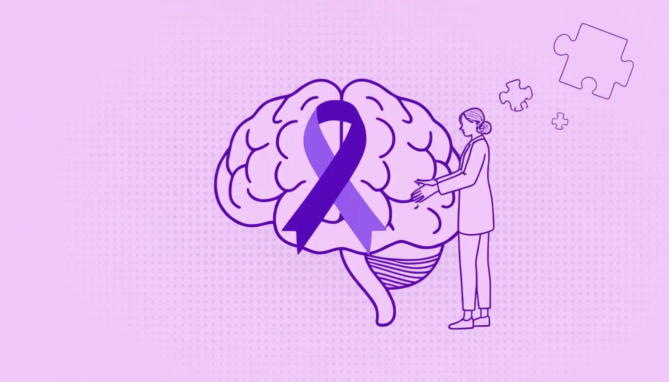 Alzheimer's and brain health awareness illustration